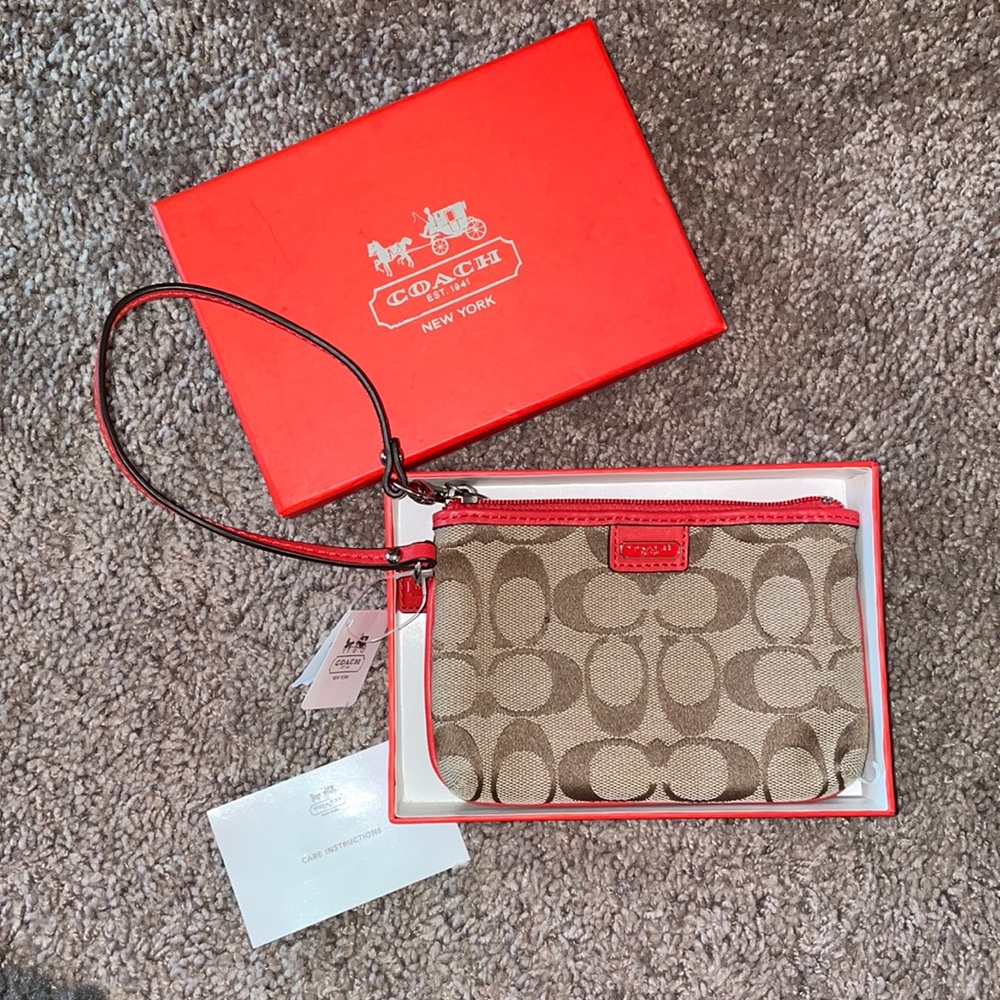 Coach Corner Zip Wristlet Wallet